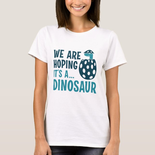 Camiseta Esperamos que sea un dinosaurio (Anverso)