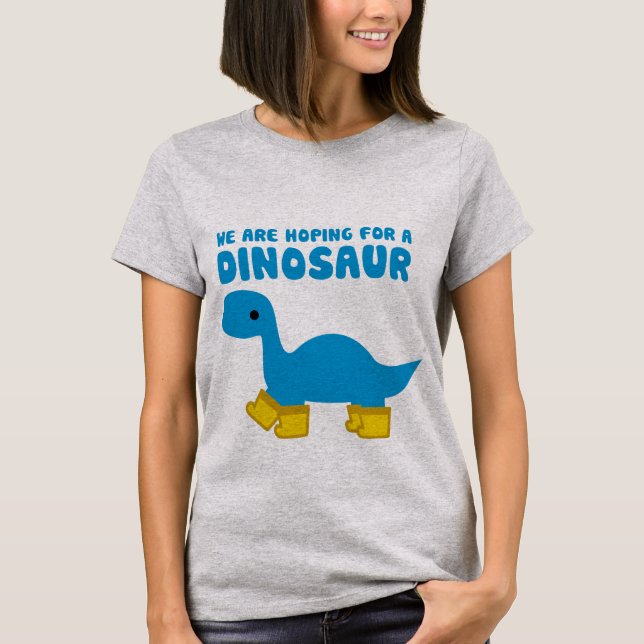 Camiseta Esperamos un dinosaurio: Brontosauro (Anverso)