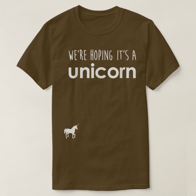 Camiseta Esperamos Unicorn , curioso anuncio de embarazo (Diseño del anverso)