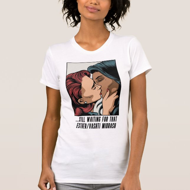 Camiseta Esperando a Esther/Vashti Midrash, judío LGBTQ+ (Anverso)