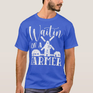 Camiseta Esperando A Un Granjero Divertido De Animales De T