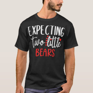 Camiseta Esperando dos pequeños osos lentes de embarazo div