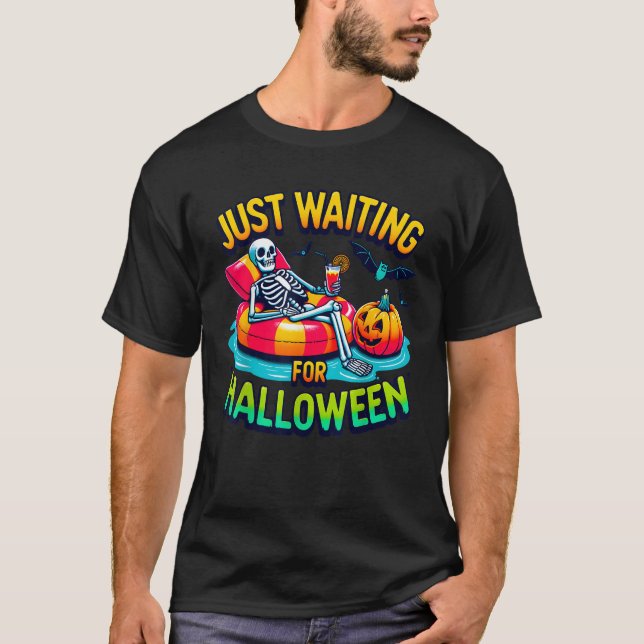 Camiseta Esperando el verano de Halloween Spooky Skeleton (Anverso)