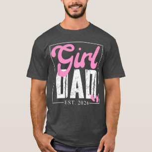 Camiseta Esperando Papá de Niña Est 2026 Día del Padre Hija