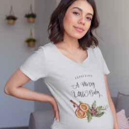 Camiseta Esperando Un Navidad De Bebé Con Mora