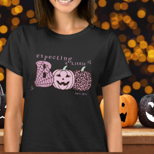 Camiseta Esperando un pequeño Boo rosa anuncio de embarazo