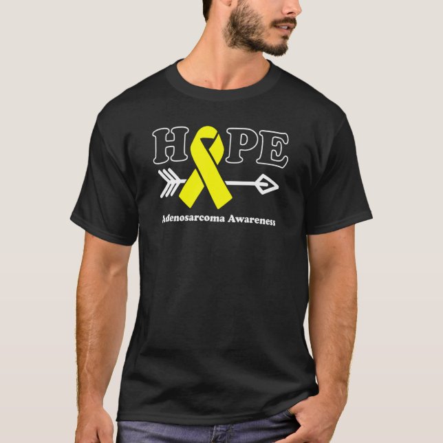 Camiseta Esperanza Adenosarcoma Conciencia Cinta amarilla (Anverso)