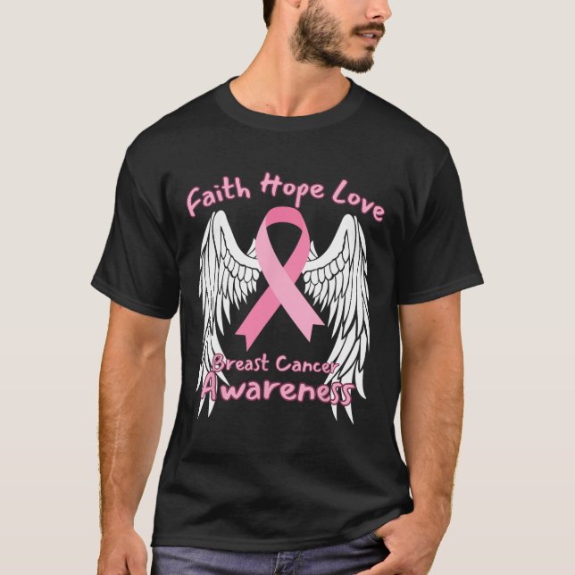 Camiseta Esperanza Amor Cáncer de Mama Awareness Pink Ribbo (Anverso)