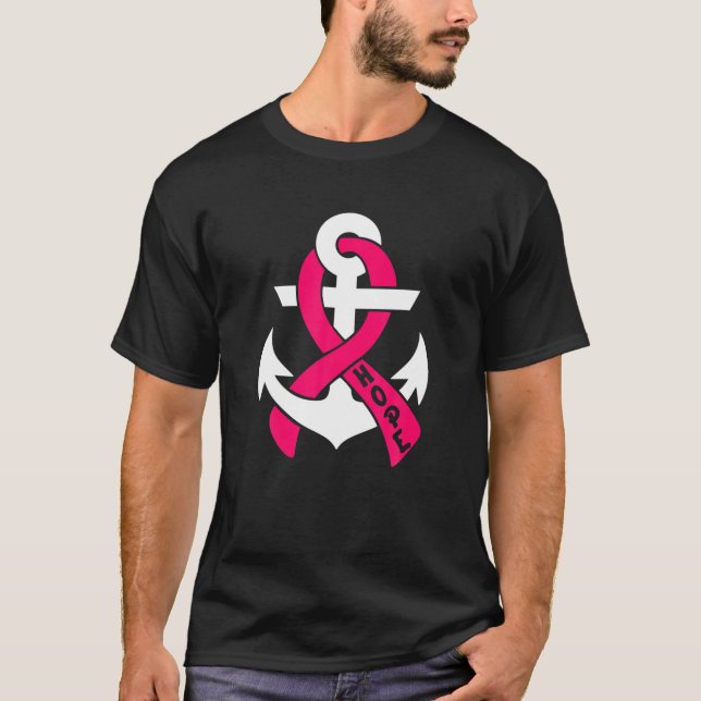 Camiseta Esperanza Cáncer de Mama Pink Ribbon Anchor Post-C (Anverso)