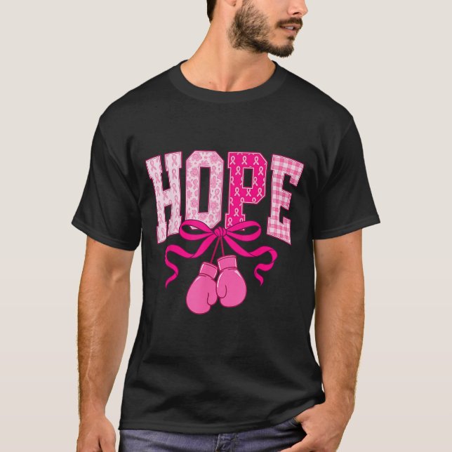 Camiseta Esperanza Cinta rosa Guantes de Boxeo Cáncer de Ma (Anverso)
