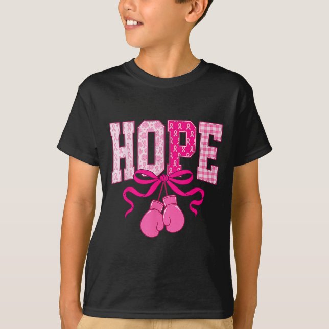 Camiseta Esperanza Cinta rosa Guantes de Boxeo Cáncer de Ma (Anverso)