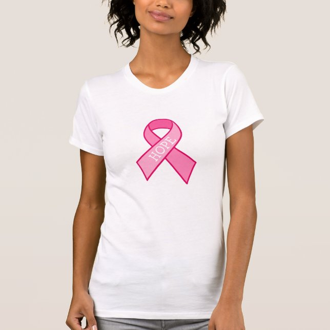 Camiseta Esperanza, cinta rosada para la toma de conciencia (Anverso)
