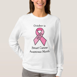 Camiseta Esperanza, cinta rosada para la toma de conciencia