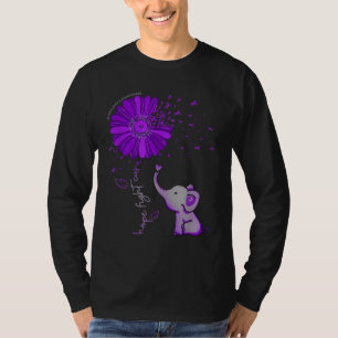 Camiseta Esperanza contra la cinta morada del elefante Alzh