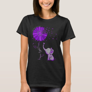 Camiseta Esperanza contra la cinta morada del elefante Alzh