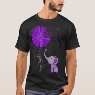Camiseta Esperanza contra la cinta morada del elefante Alzh