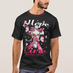 Camiseta esperanza de cura Conciencia del cáncer de mama