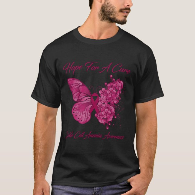 Camiseta Esperanza De Mariposa Para Una Anemia De Células D (Anverso)