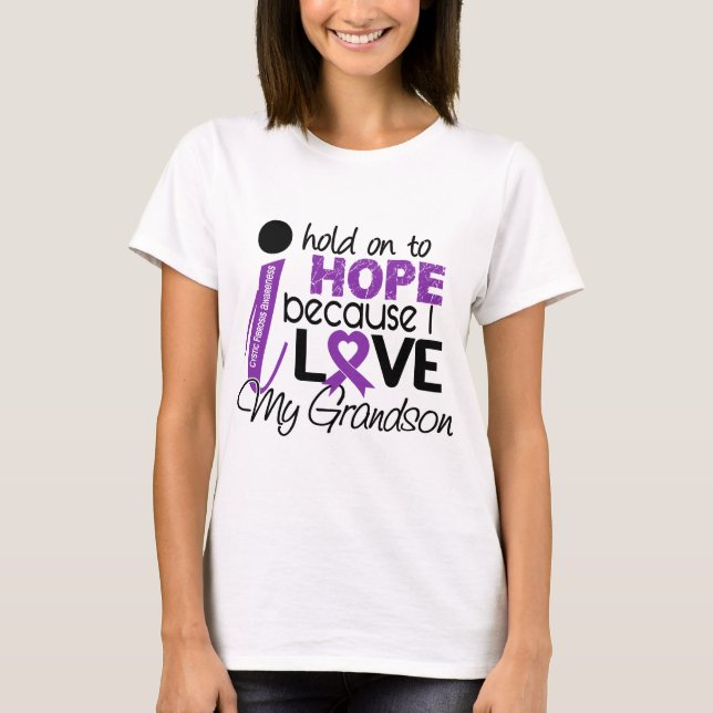 Camiseta Esperanza de mi fibrosis quística del nieto (Anverso)