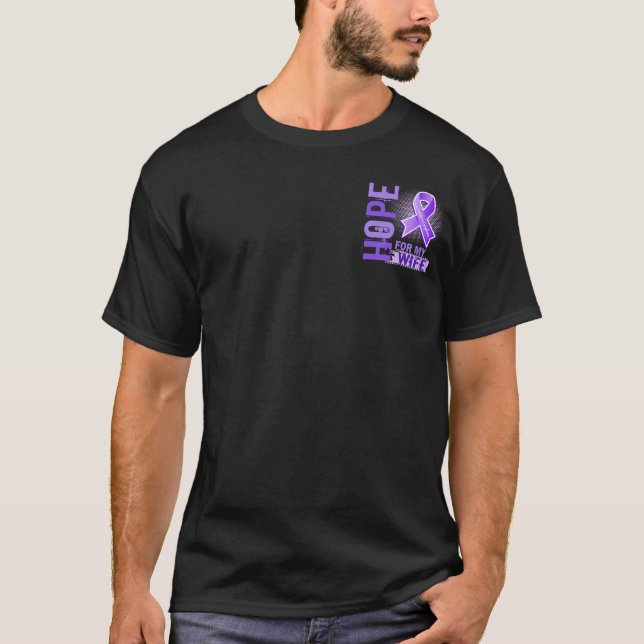 Camiseta Esperanza de mi linfoma de Hodgkins de la esposa (Anverso)