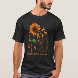 Camiseta Esperanza de una cura Gato y girasol Esclerosis mú