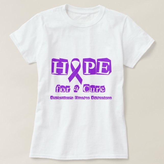 Camiseta Esperanza de una enfermedad púrpura de Alzheimers (Diseño del anverso)