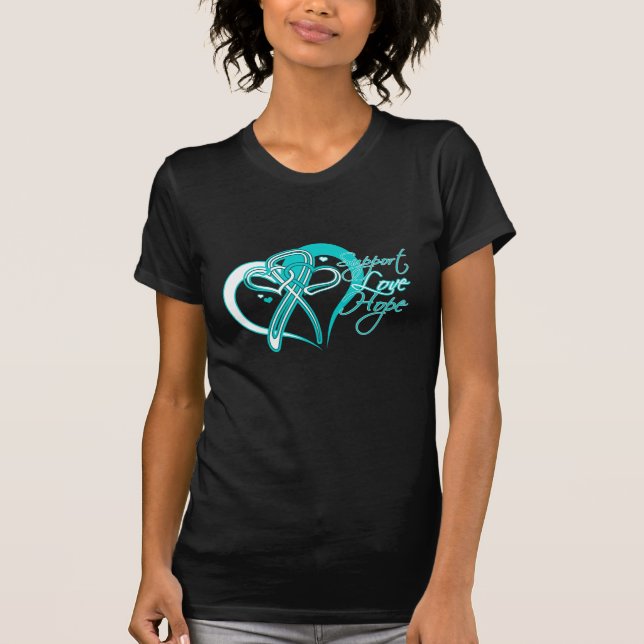 Camiseta Esperanza del amor de la ayuda - cáncer de cuello (Anverso)