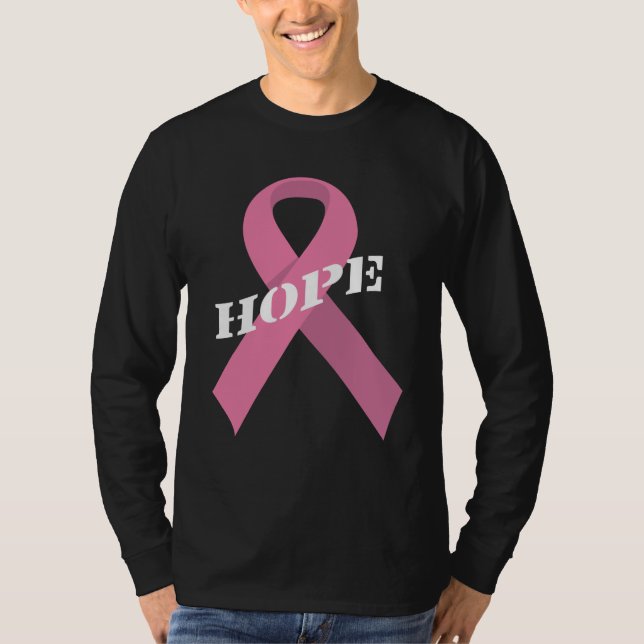 Camiseta Esperanza en cinta rosa Conciencia sobre el cáncer (Anverso)