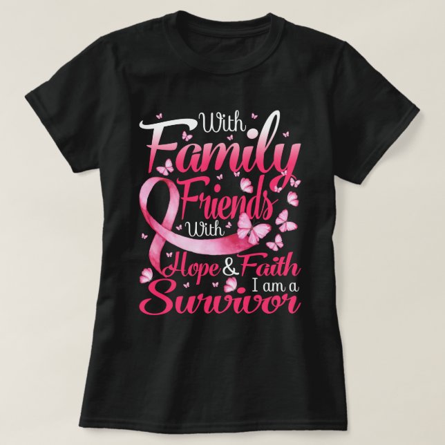 Camiseta Esperanza Familiar: Soy Un Sobreviviente De Cáncer (Diseño del anverso)