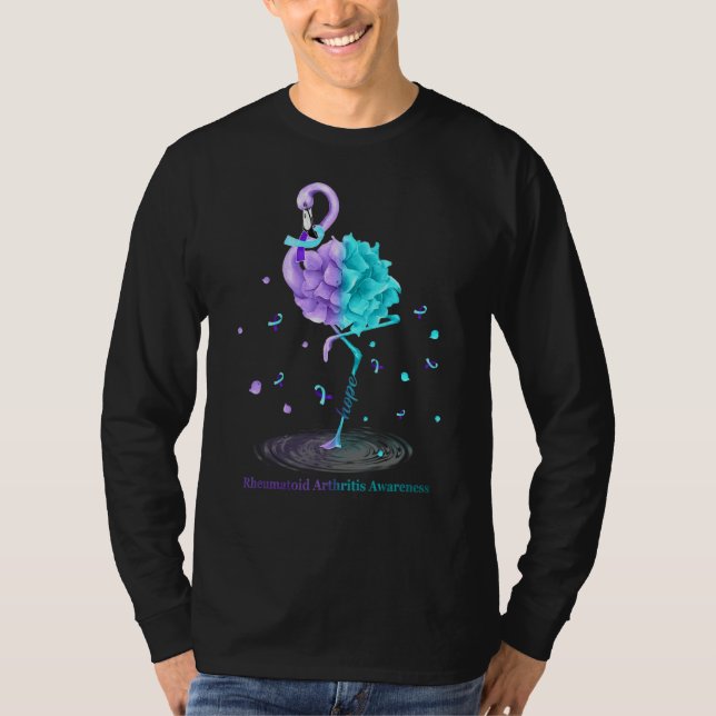 Camiseta Esperanza Flamingo Artritis Reumatoide Azul Púrpur (Anverso)