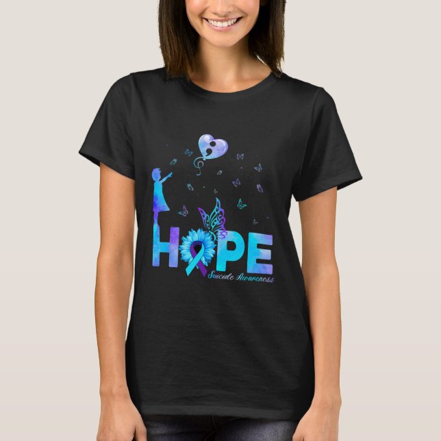 Camiseta Esperanza Mariposa Sunflower Suicidio Prevención A (Anverso)
