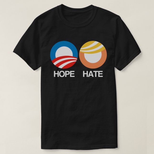 Camiseta ESPERANZA (Obama) vs. ODIO (Trump) (Diseño del anverso)