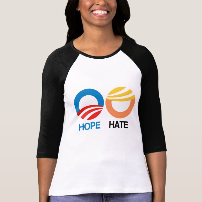 Camiseta ESPERANZA (Obama) vs. ODIO (Trump) (Anverso)