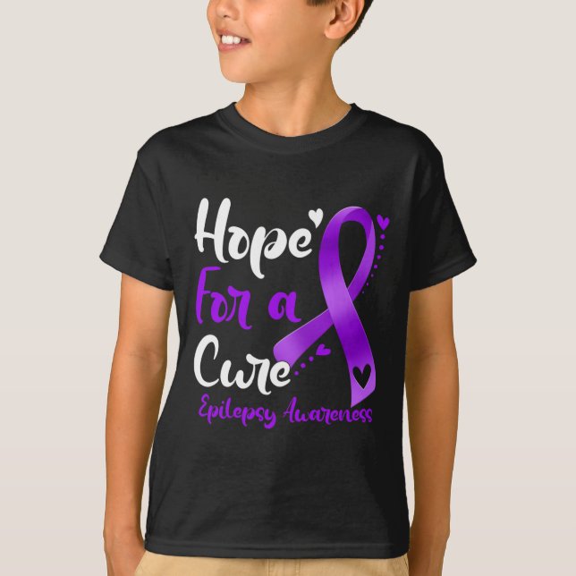 Camiseta Esperanza Para Una Cura Epilepsia Conciencia Cinta (Anverso)