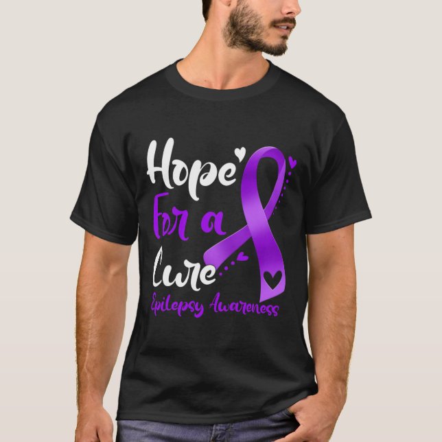 Camiseta Esperanza Para Una Cura Epilepsia Conciencia Cinta (Anverso)