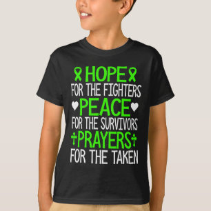 Camiseta Esperanza Paz Y Oraciones Cinta Verde Salud Mental
