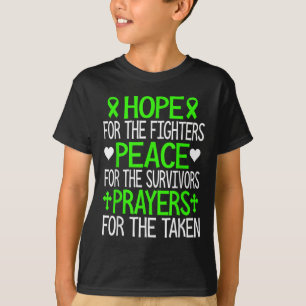 Camiseta Esperanza Paz Y Oraciones Cinta Verde Salud Mental