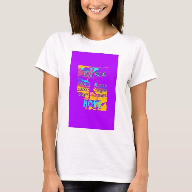 Camiseta Esperanza psicodélica de EEUU: Arte Neon Unity (Anverso)
