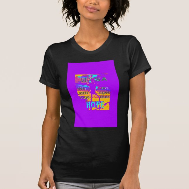 Camiseta Esperanza psicodélica de EEUU: Arte Neon Unity (Anverso)