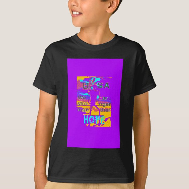 Camiseta Esperanza psicodélica de EEUU: Arte Neon Unity (Anverso)