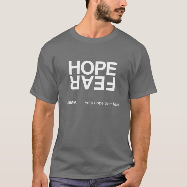 Camiseta Esperanza sobre el miedo (camisa oscura) (Anverso)