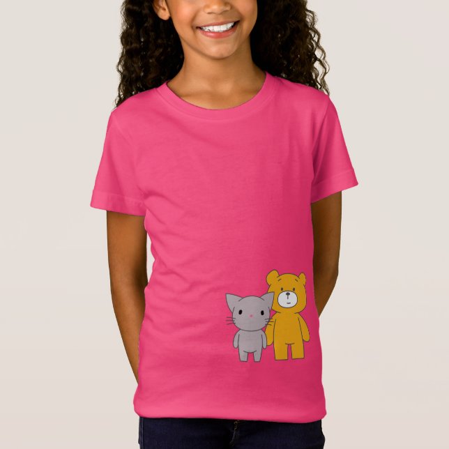 Camiseta Esperar el Illuminati: Gato y oso (Anverso)