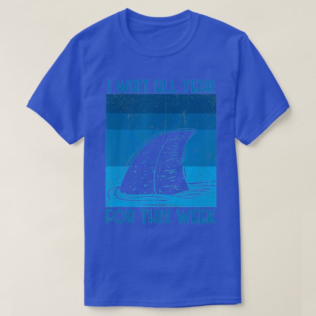 Camiseta Espero Todo El Año Para Esta Semana Tiburones Grac (Diseño del anverso)