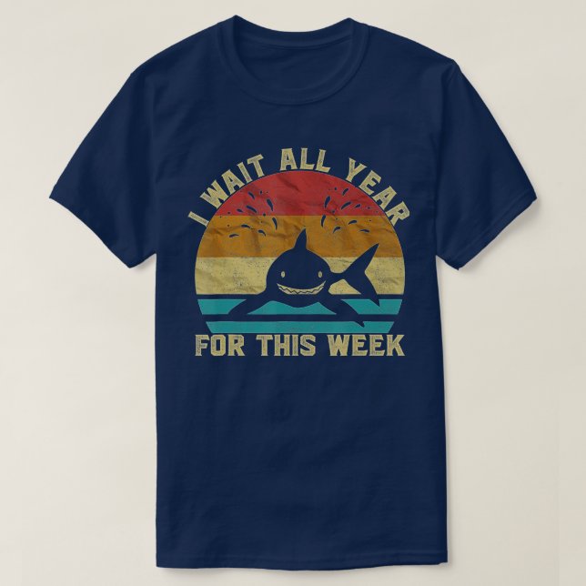 Camiseta Espero Todo El Año Para Esta Semana Tiburones Grac (Diseño del anverso)