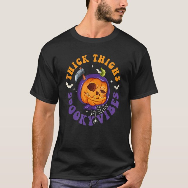 Camiseta Espesos Vibes espeluznantes calabazas de muerte re (Anverso)