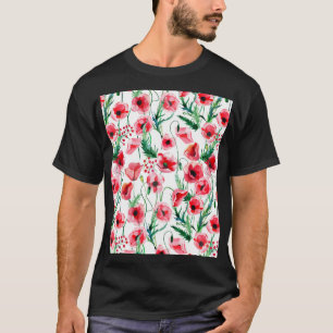 Camiseta Espías rojas: ilustracion floral acuarela