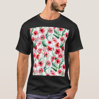 Camiseta Espías rojas: ilustracion floral acuarela