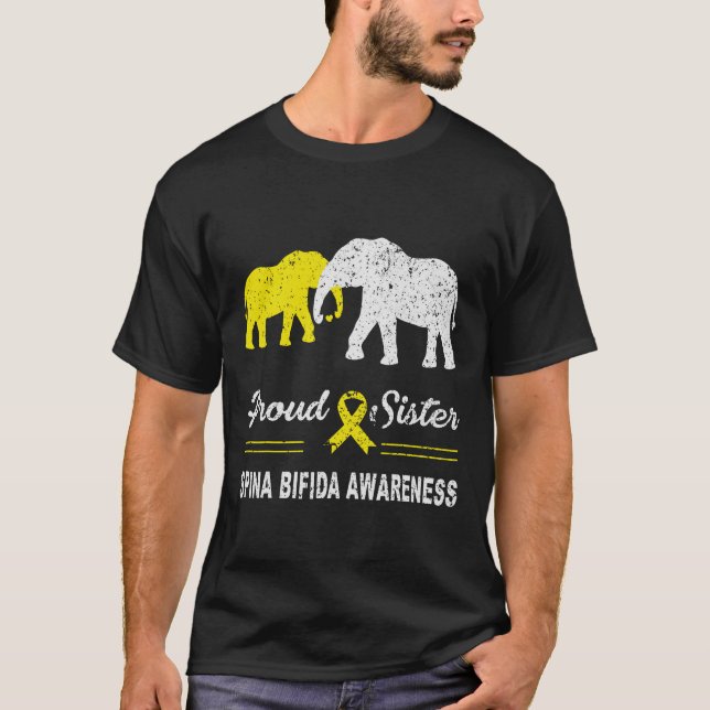 Camiseta Espina Bifida Conciencia Célebre Elefante Siste Am (Anverso)