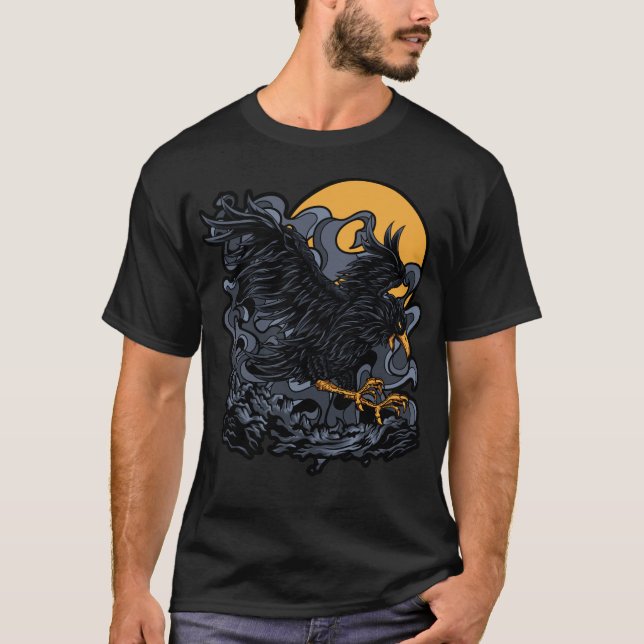 Camiseta Espinosa luna de cuervo negra (Anverso)