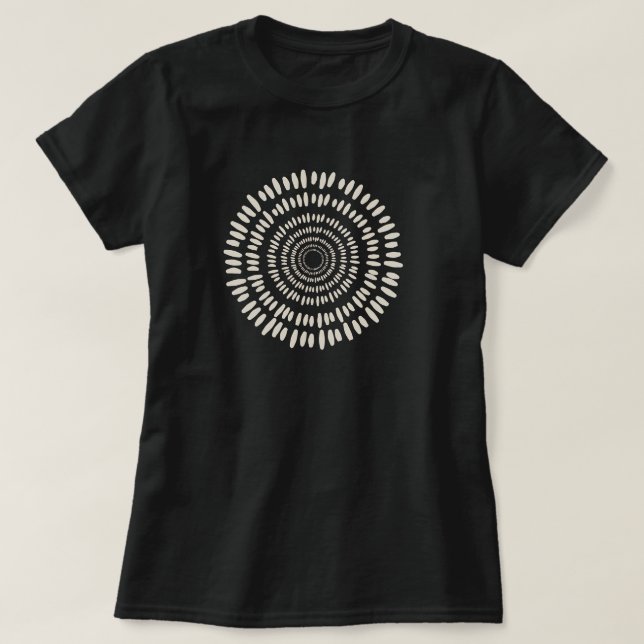 Camiseta Espiral abstracto de explosión solar rosa (Diseño del anverso)